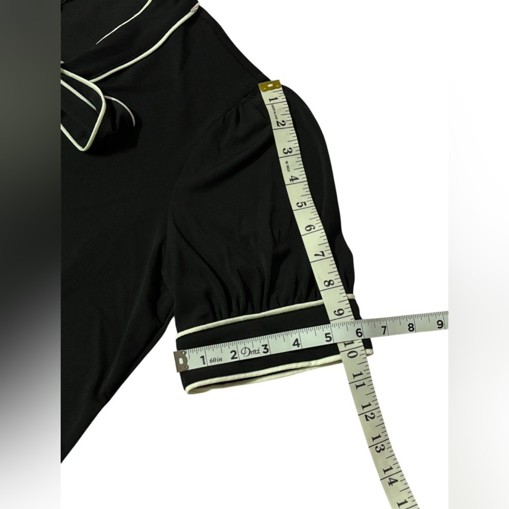 Adrianna Papell Black Blouse with White Accents - Picture 5 of 5